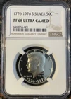 1776-1976-S Kennedy Bicentennial Half Dollar 40% Silver Proof 68 Ultra Cameo