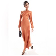 ASOS Satin Long Sleeve Maxi Dress