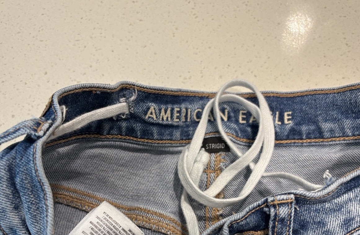 American Eagle Distressed Patchwork Straight Jean… - image 3