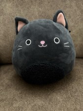 Squishmallow Bambalina Fuzzy Soft Belly Kellytoy Black Kitty Cat Plush 8 Inch