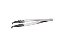 Ideal-Tek 7CPR.SA.1 - Plastic Replaceable Tip Tweezers, Carbon PEEK, Curved Tip,