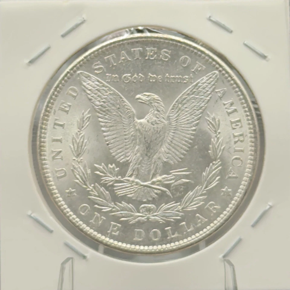 1889 Morgan Silver Dollar VAM 18 Hot 50 "Doubled Ear" Mint State Brilliant Raw - Image 3 of 4