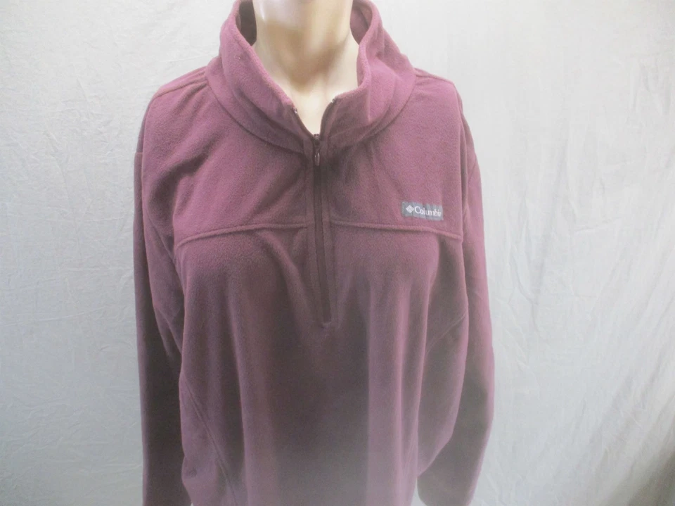 Columbia Size 3X Womens Bordo 1/2 Zip Long Sleeve Logo Activewear Pull Over 187 - Imagem 2 de 4