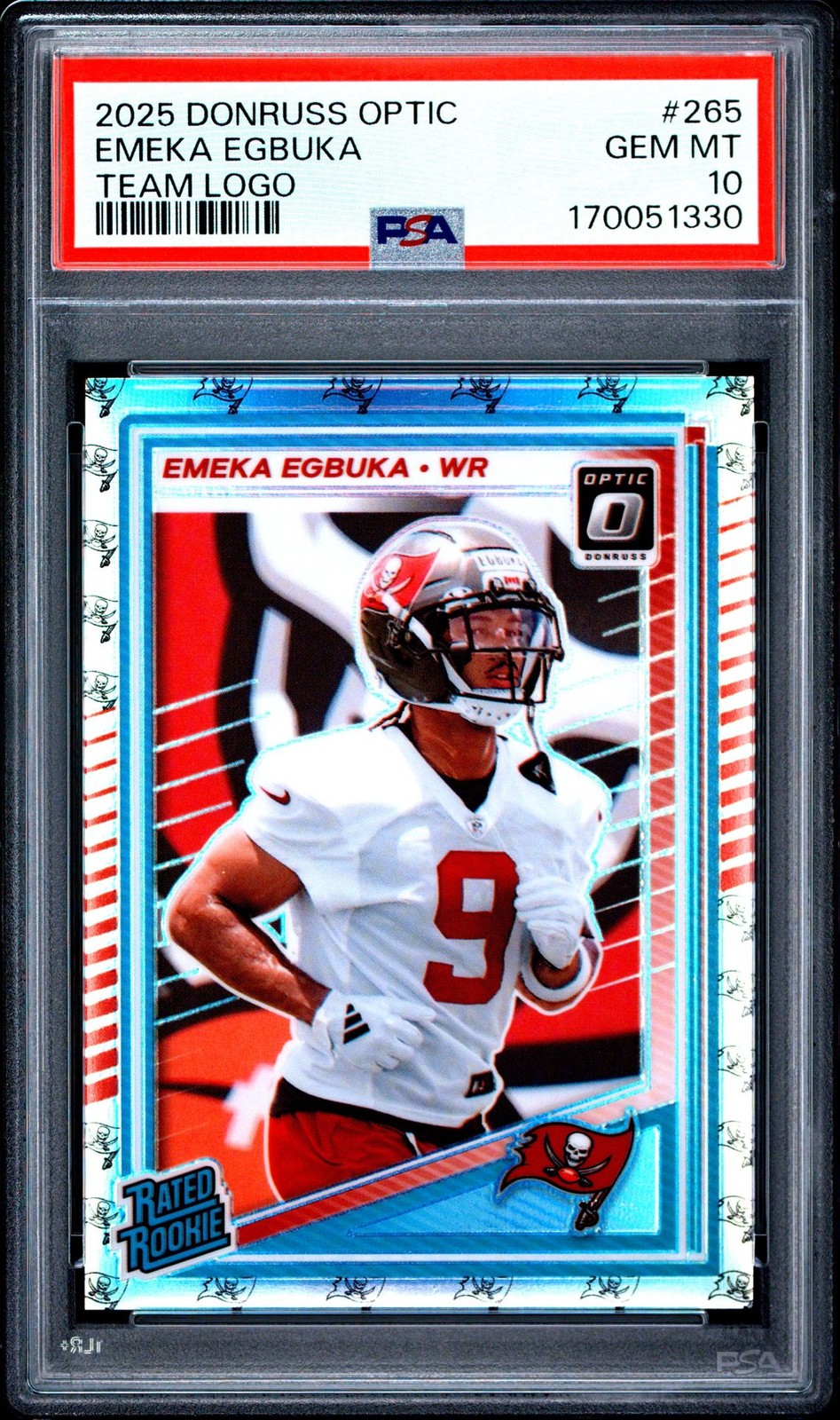 2025 Panini Donruss Optic Team Logo #265 Emeka Egbuka /32 PSA 10