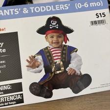 Way To Celebrate Baby Infant Pirate Halloween Dress Up Costume NEW 0-6 Months