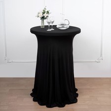 BLACK Cocktail TABLE COVER Natural Wavy Drapes SPANDEX TABLECLOTH Party Supplies