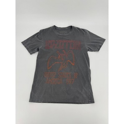 Led Zeppelin USA 1977 Tour Graphic Tee Life Clothing Co Charcoal Grey Small
