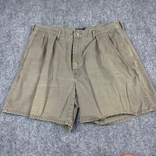 Polo Ralph Lauren Pleated Andrew Shorts Mens 36 Khaki Green Made in USA Vintage
