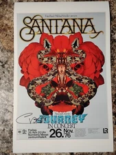 CARLOS SANTANA SIGNED CONCERT POSTER VIP BACKSTAGE PASS + AFTER PARTY PASS+ COA