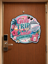 Personalized Girls Trip Cruise Door Magnet, Girls Trip Cruise Door Sign