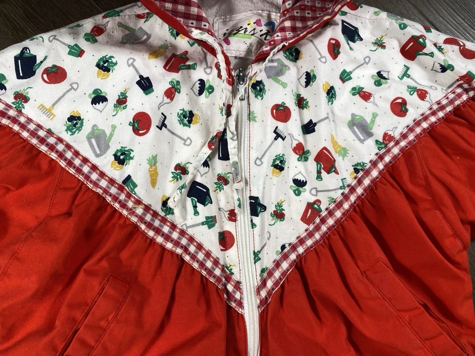 Chaqueta con Capucha Vintage Años 90 Izzy’s Niños Algodón Forrada Veggie Cremallera Niñas Talla 6 Foto 3 de 4