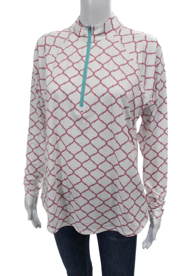 Top JoFit Mujer Texturizado Manga Larga Estampado Cremallera Blanco Talla L Foto 2 de 4