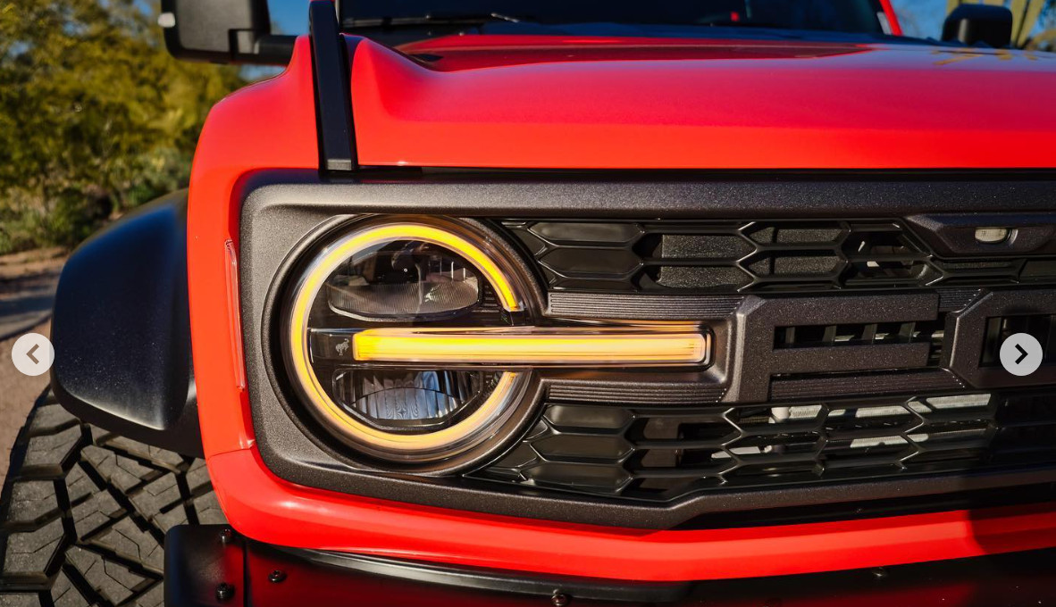 Pair Dynamic LED Headlights For 2021-2025 Ford Bronco Amber/White DRL Headlamp