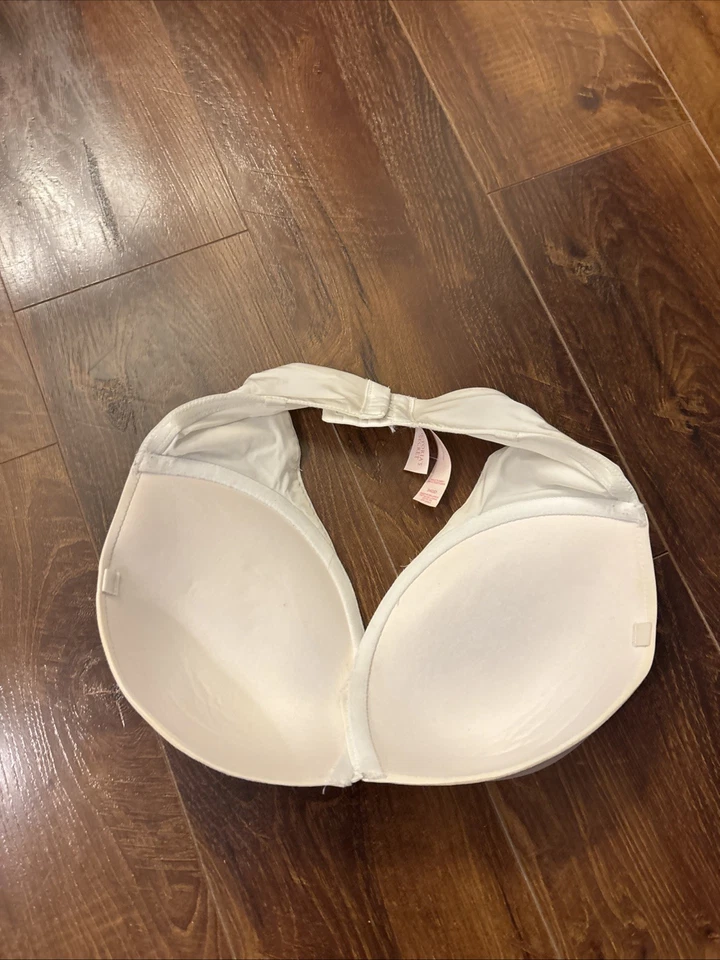 Sujetador Victoria Secret 34DD Body By Victoria Forrado Sin Tirantes Blanco Ligeramente Acolchado Foto 3 de 4