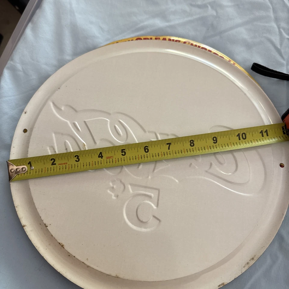 Metal Flat Coca- Cola Sign, 12” Round, Yellow, Black, Red & White - Image 3 of 4