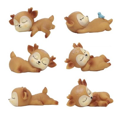 6Pcs Reizendes Kitz Verziert Silikon Kawaii Schlafendes Tierbaby-Dekor