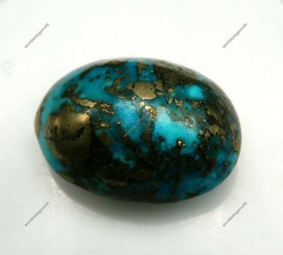 45.80 Ct Genuine Arizona Blue Turquoise Oval Cut Loose Gemstone