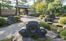 ONIGAWARA Demon Roof Tile Featuring The Imperial Family's Crest Japanese Garden