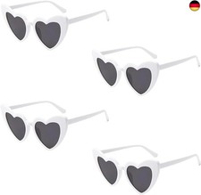 Herz Sonnenbrille Weiß Hochzeit Sonnenbrille Herzform Herzbrille Weiss JGA 