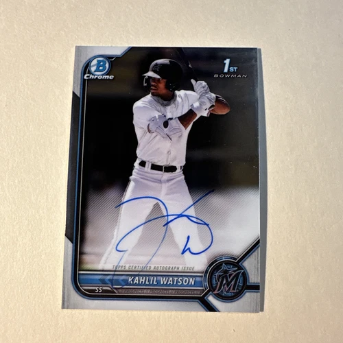 2022 BOWMAN CHROME KHALIL WATSON 1ST AUTO #CPA-KW MARLINS