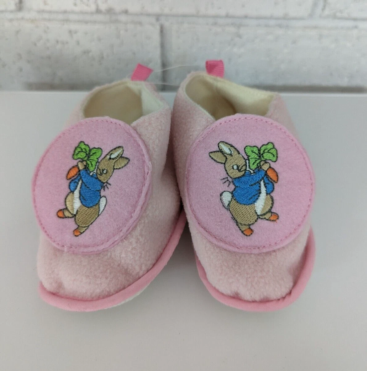 Vintage Stock NEW Peter Rabbit Pink Slippers shoes 9 to 12 Months