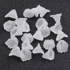 500g Frosted Acrylic Flower Beads Clear Transparent Matte Loos Bead Caps 11x12mm