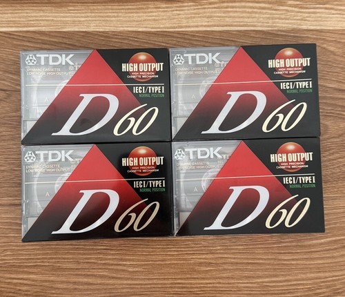 (4) Pack NEW TDK D60 Blank Cassette Tapes 60 Minute High Output Type I Normal