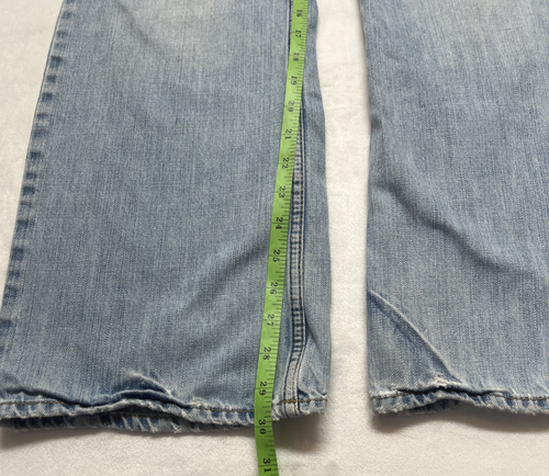 Pantalones de mezclilla American Eagle para hombre 32x32 (30) corte bota desteñido lavado claro desgastados - Imagen 11 de 16