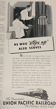 Union Pacific Picture Railroad Magazine Ad Train Advertisement Vtg Sleep Car