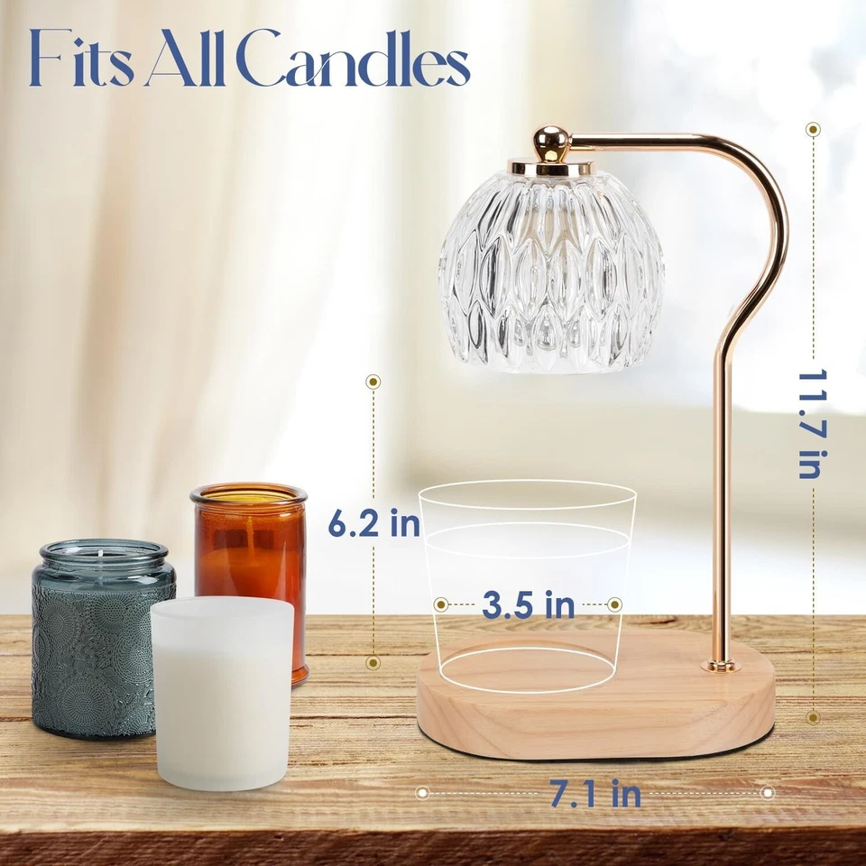 Lámpara Calentador de Velas con Temporizador, Luz Calentador de Velas Eléctrico (2 Bombillas Incluidas) Foto 2 de 4