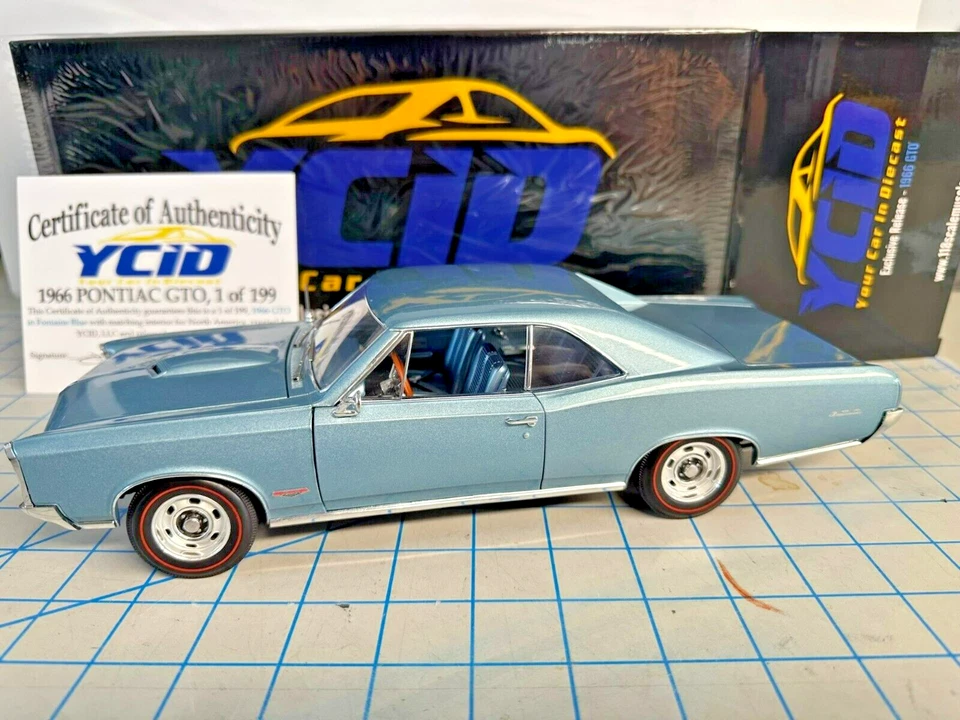 1/18 scale, YCID RELEASE #28, 1966 GTO in FONTAINE BLUE, 1-199 RELEASE! - Image 2 of 4