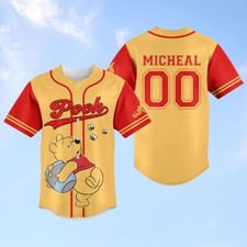 Personalized Pooh Bear Honey Bee Winnie The Pooh Baseball Jersey Shirt