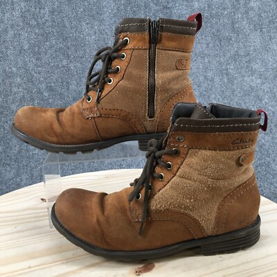 Clarks Collection Boots Mens 8 Darian Ankle Combat Brown  display picture 3