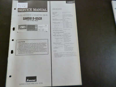 Original Service Manual Schaltplan Sansui DA-65CR