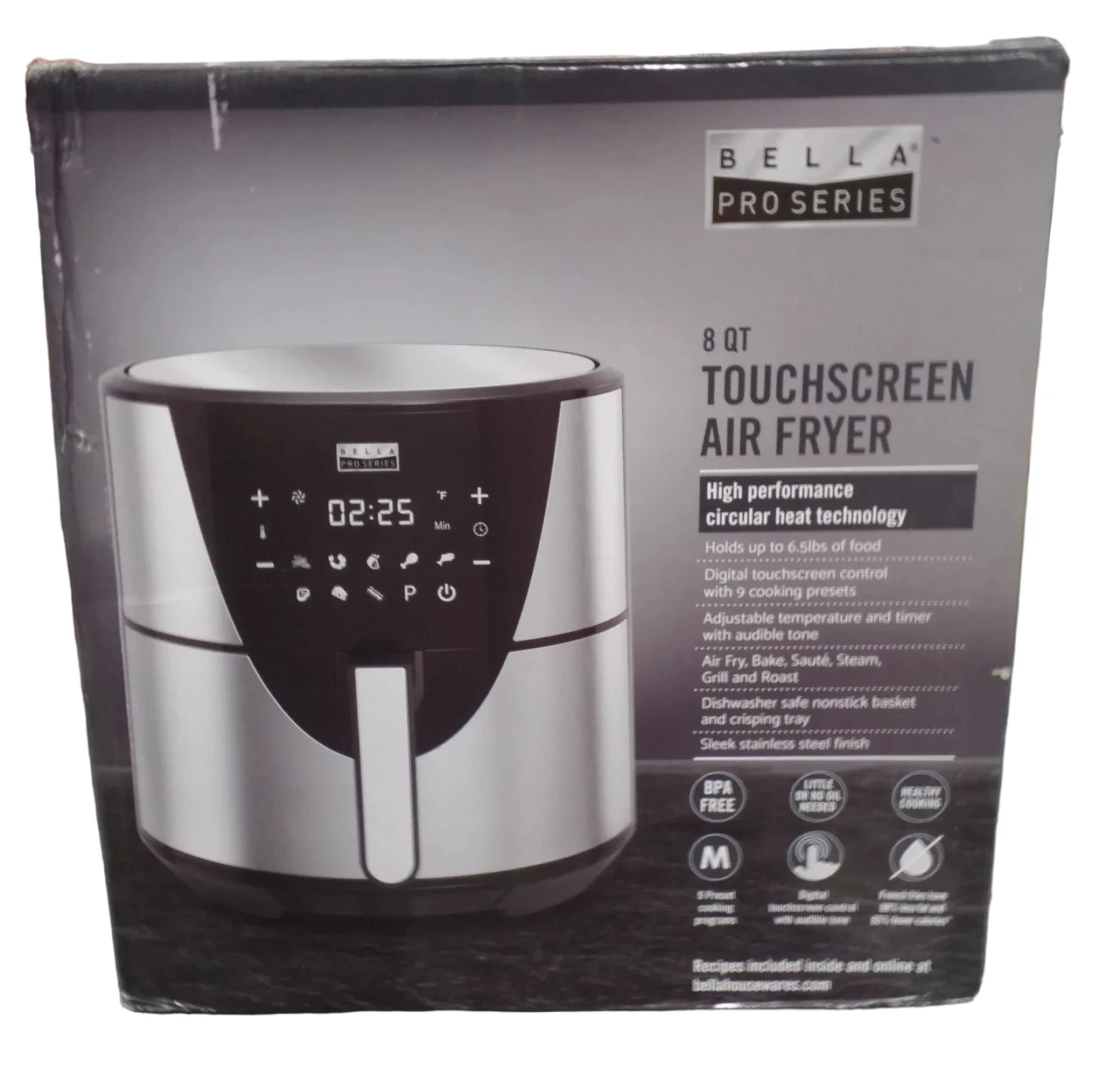 Bella Pro Series - 8-qt. Digital Air Fryer - Stainless Steel - Free Shipping
Opens in a new window o