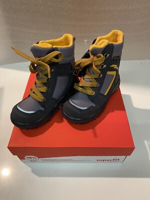 Superfit  Jungen Snowboots Winterstiefel gefüttert Grau/Gelb