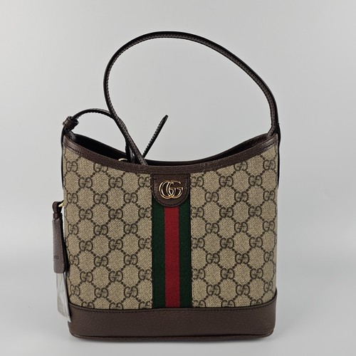GUCCI Ophidia Small $2250 Beige/Ebony Shoulder Bag New And Authentic
