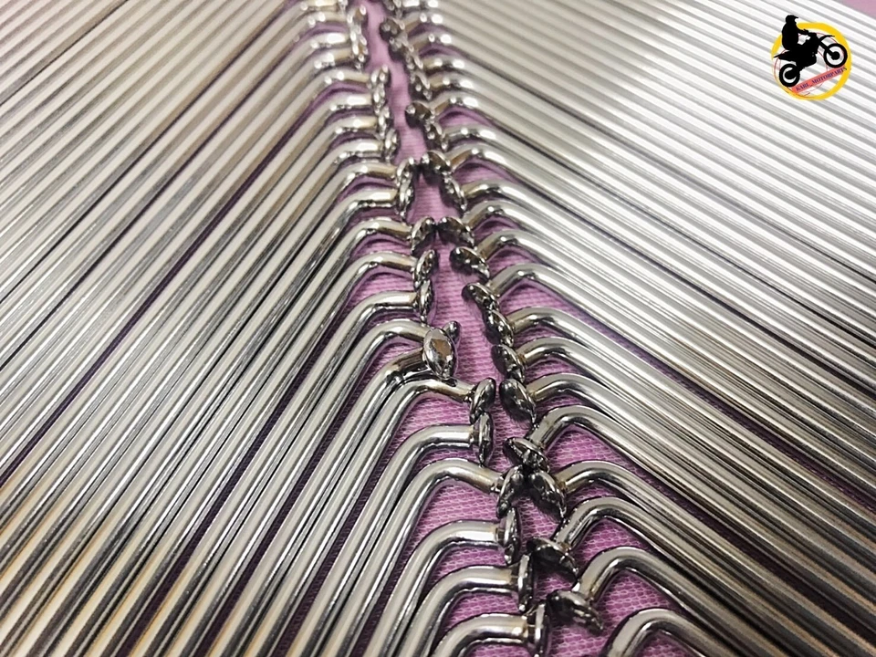 SUZUKI GT125K GT125 K  1973 FRONT+ REAR CHROME SPOKE 72  GOLD NIPPLES *nan3579* Foto 2 de 4