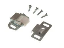 New 24 X Single Roller Catch Cupboard Latches BZP Zinc Plated Steel + Screws - O