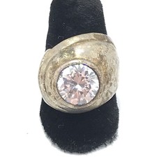 Vintage Sterling Silver  Solitaire Cut Cubic Zirconia Stunning Ring  sz 7