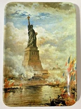 Fama Plastic Made Usa Souvenir Mini Tray Statue Liberty New York City Vintage
