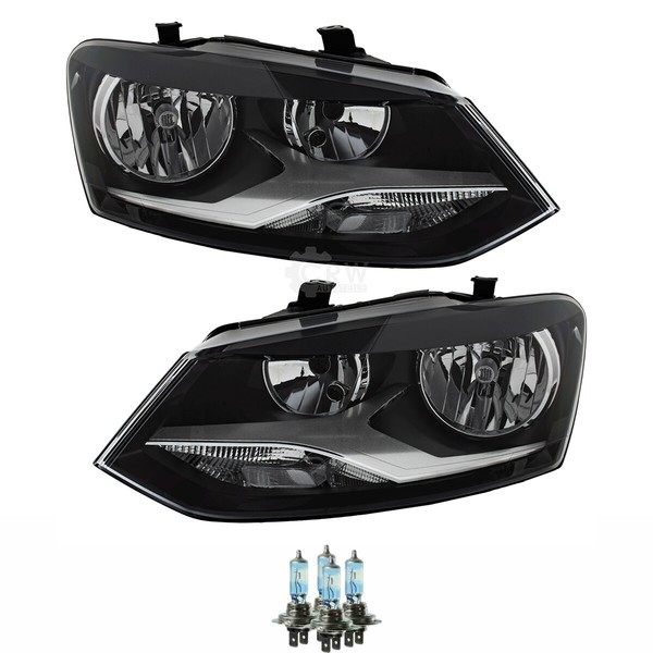 Halogen Scheinwerfer Hauptscheinwerfer Set H7 FüR VW Polo Inklusive Lampen-image