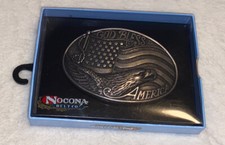 Nocona Belt Co Company Eagle Belt Buckle God Bless America NIB