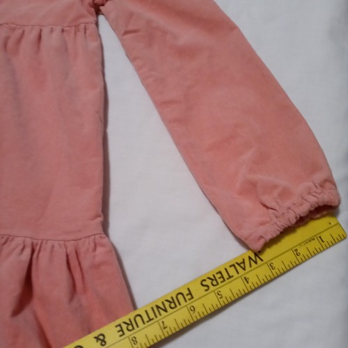 Bisby Girls Western Cowgirl Dress Sz 10 Peach Corduroy Snap Up Ruffle Preppy NWT - Picture 10 of 18