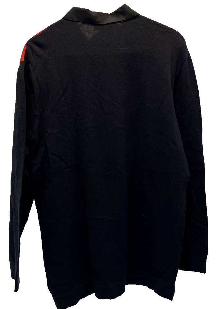 Hermes Brides De Gala polo shirt silk size L red & black long