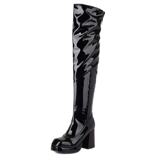 Overknee Stiefel Plateau Overknee-Stiefel Damen Sexy High Heels Schuhe Große Größe - Bild 8 von 25