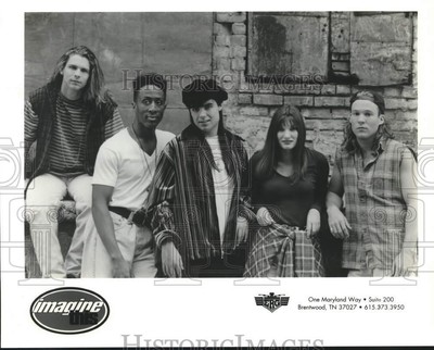 Press Photo Five Members of the band Imagine This, Entertainers ...