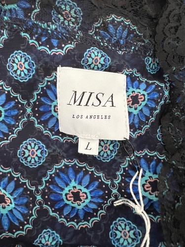 MISA Los Angeles Sansia Maxi Dress NWT Blue Lace Flowing Work Party Trendy M - Photo 11/15