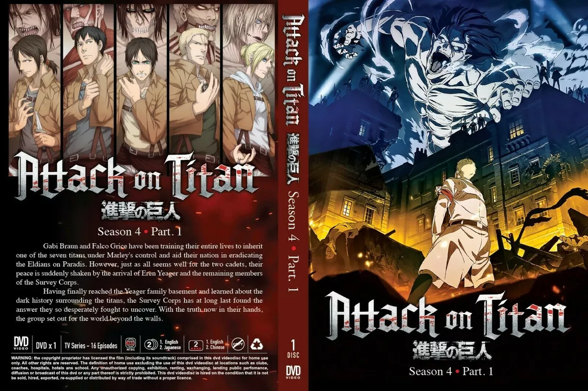 Attack On Titan: Season 1-4 Complete Anime DVD With English Subtitles +FREE  GIFT