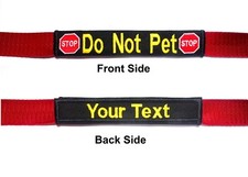 Double Side Custom Name or Text Embroidered Leash Wrap Do not Pet Service Dog 1"